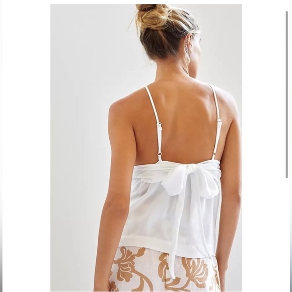 Anthropologie Cloth & Stone White tie back tank top - Picture 2 of 3